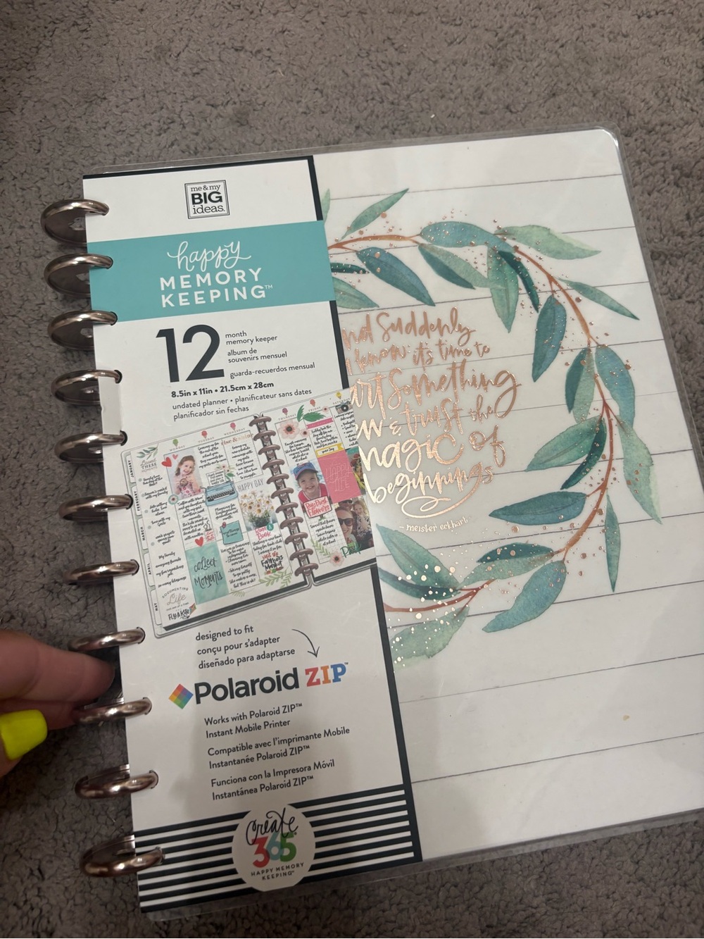 Happy Planner Teal Leaf & Gold Foil Memory Keeper
